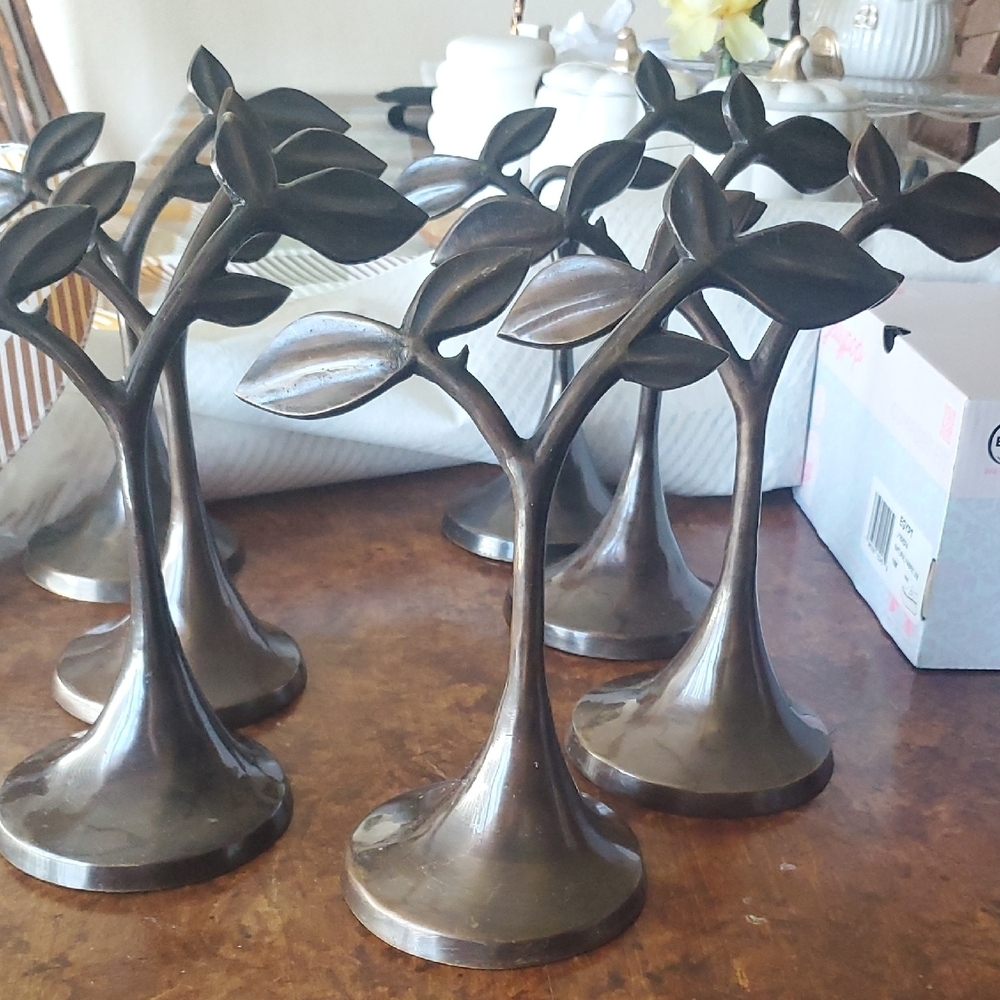 Pottery Barn Bronze Leaf Candle Holders